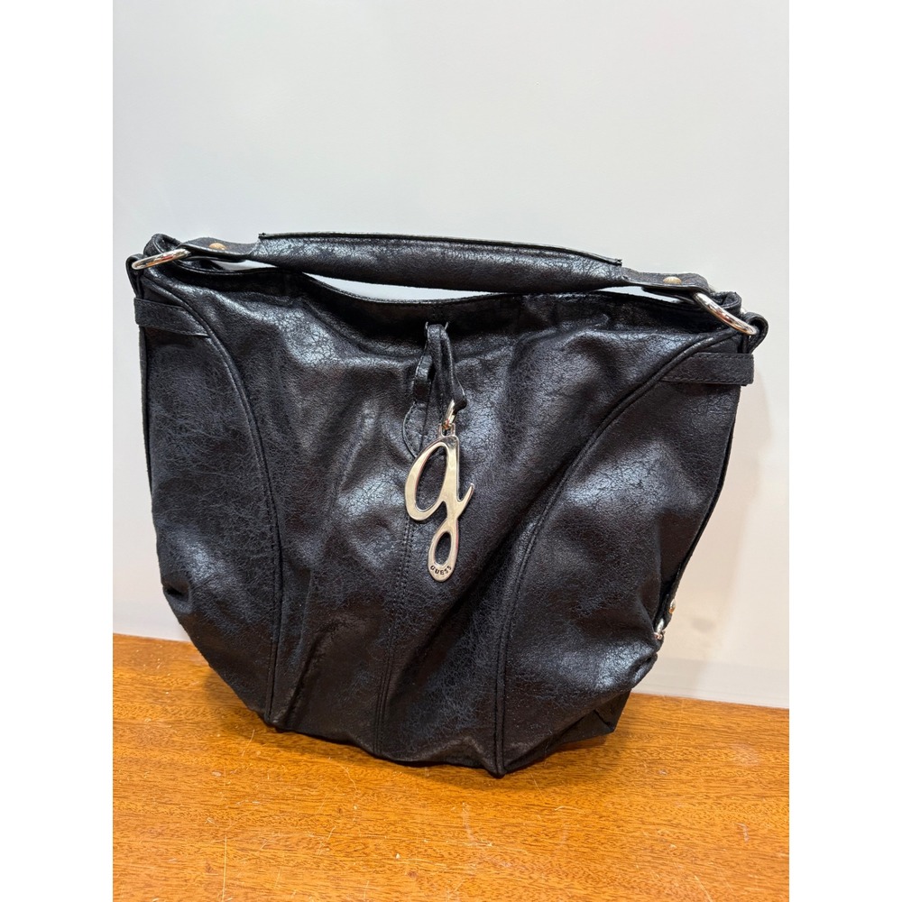 Guess Black Hobo Bag Shoulder‎ Bag Purse G Charm Designer Handbag Y2K